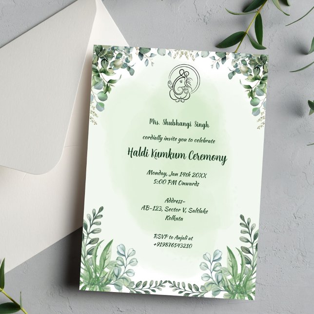 Convites Cerimônia Haldi Kumkum (Criador carregado)