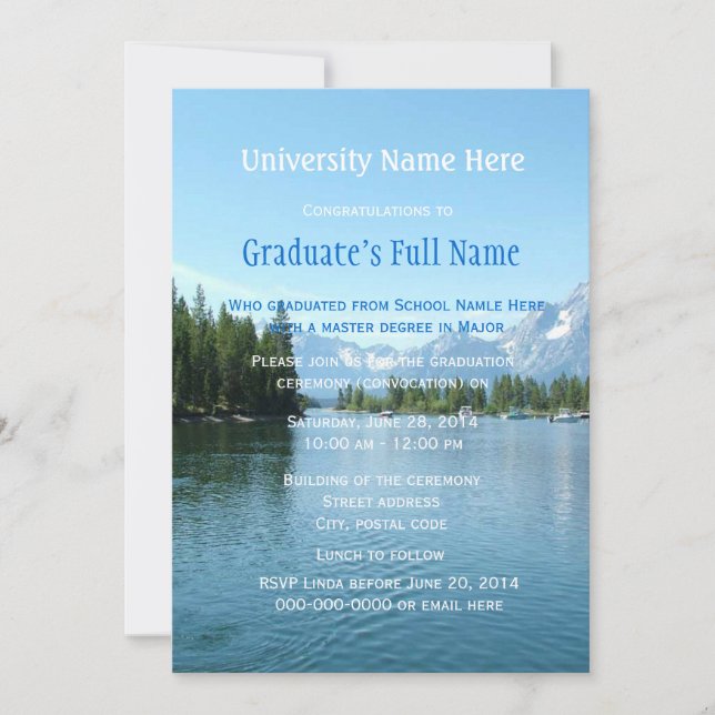 Convites cerimônia impressionante de formatura paisagística (Frente)