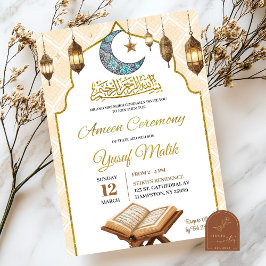 Convites Cerimônia Muçulmana Bismillah Al Corão Ameen