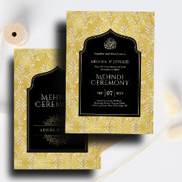 Convites Cerimônia Muçulmana do Ouro Real Islâmico Damask