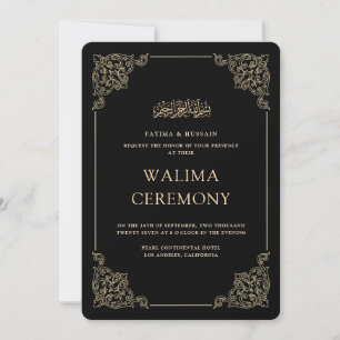 Convites Cerimônia Vintage Baroque Walima Muçulmana Islâmic