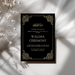 Convites Cerimônia Vintage Baroque Walima Muçulmana Islâmic