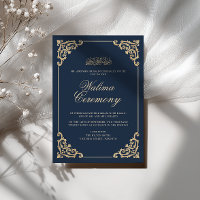 Cerimônia Walima Antiga Azul Naval Barroca Vintage