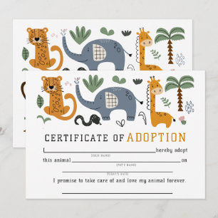 Convites Certificado de Adoção de Animal Dois Pequenos Selv