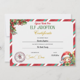 Convites Certificado de Adoção de Elfo