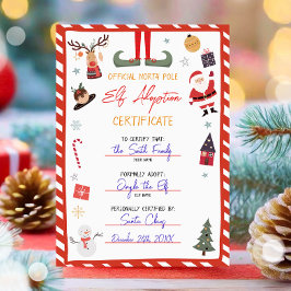 Convites Certificado de Adoção Elf Adotar um Natal Elf