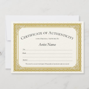Convites Certificado de Autenticidade de Borda Vintage