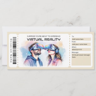 Convites Certificado de Bilhete de Experiência de RV
