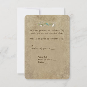 Convites Certificado de Casamento Antigo RSVP