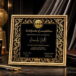 Convites Certificado de Conclusão de Quadro de Ouro de Luxo
