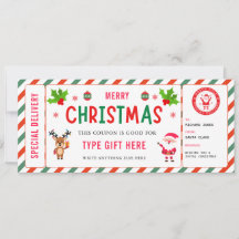 Certificado de Cupom de Natal Rudolph Santa para C