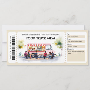 Convites Certificado de Ingresso para Food Truck