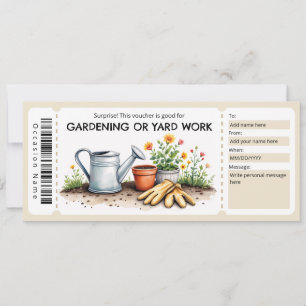 Convites Certificado de Jardinagem e Trabalho de Jardim
