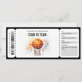 Convites Certificado de Oferta de Bilhete de Basquete Surpr