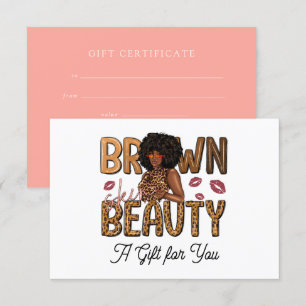 Convites Certificado de Presente Chic Brown Beauty