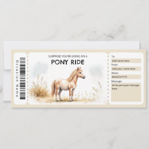Convites Certificado de Presente de Cavalgada de Pônei