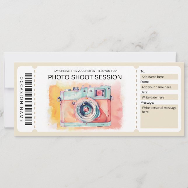 Convites Certificado de presente de fotografia (Frente)