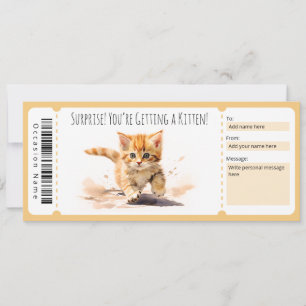 Convites Certificado de Presente de Kitten Editável para am