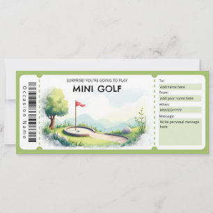 Convites Certificado de Presente de Mini Golfe