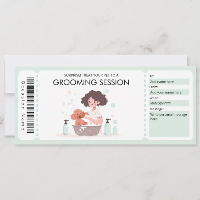 Convites Certificado de Presente de Pet para Manutenção par (Frente)