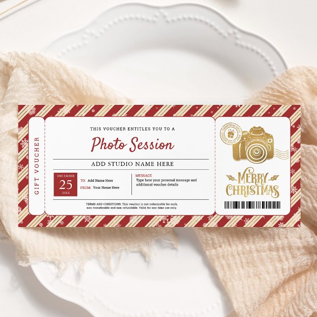 Convites Certificado de Presente de Sessão de Fotos de Nata (Criador carregado)