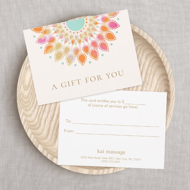 Convites Certificado De Presente De Spa De Lotus Floral Col (Criador carregado)