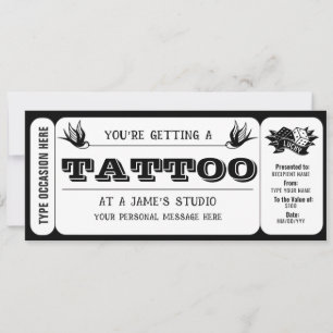 Convites Certificado de Presente de Tattoo Personalizado Mo