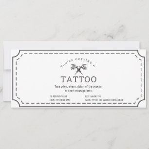 Convites Certificado de Presente de Tatuagem Personalizada 