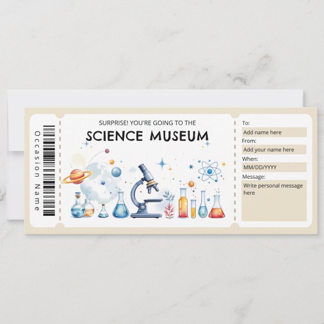 Convites Certificado de Presente do Museu de Ciências (Frente)