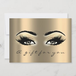 Convites Certificado de Presente Dourado Lashes Maquiagem d