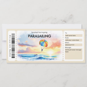 Convites Certificado de Presente para Parapente Aquático