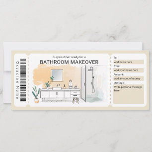 Convites Certificado de Presente para Remodelação de Banhei