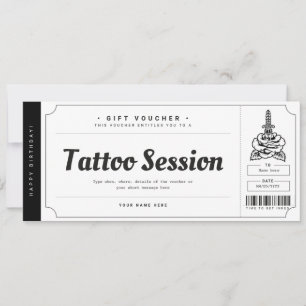 Convites Certificado de Vale-Presente de Tatuagem