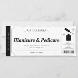 Convites Certificado de Voucher de Presente de Manicure Ped