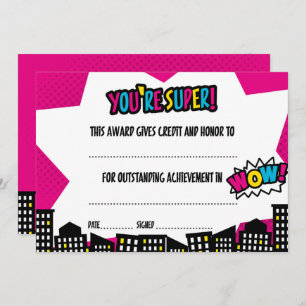 Convites Certificado do super-herói, diploma