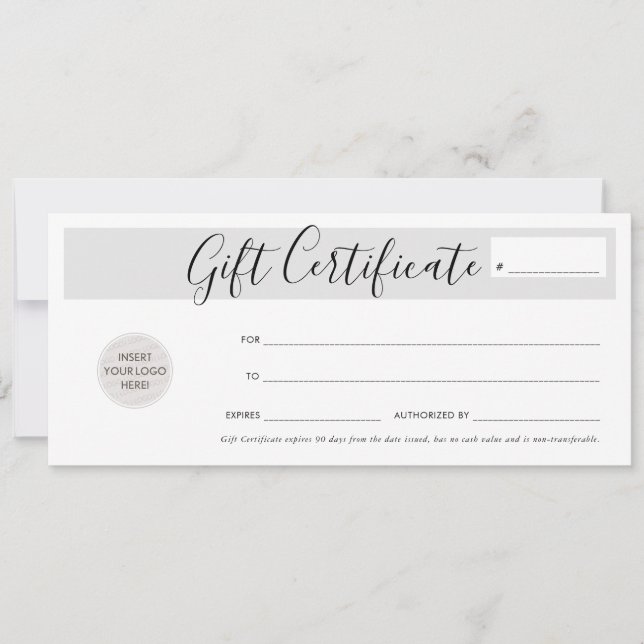 Convites CERTIFICADO GIFT comprovante de negócios chic eleg (Frente)