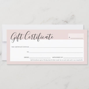 Convites CERTIFICADO GIFT elegante cor - de - rosa - rosa -
