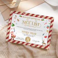 Certificado Oficial da Lista Boa do Natal de Papai