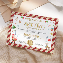Convites Certificado Oficial da Lista Boa do Natal de Papai