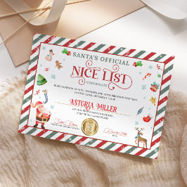 Convites Certificado Oficial da Lista de Boas Festas de Nat