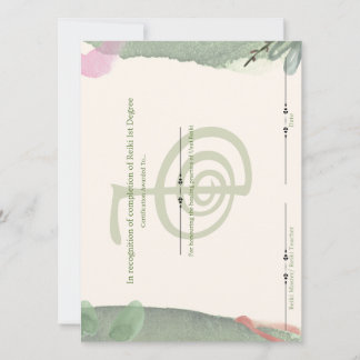 Convites Certificado Reiki de Primeiro Grau