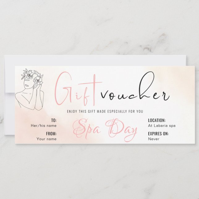 Convites Certificados De Oferta De Voucher De Dia Spa Perso (Frente)