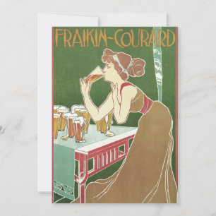 Convites Cerveja Brasserie Fraikin-Courard Art Nouveau Vint