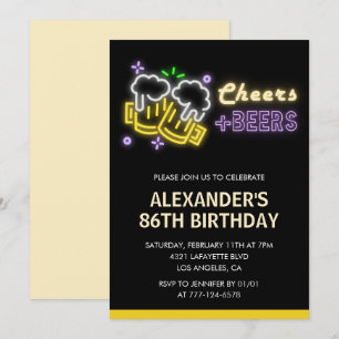 Convites Cerveja Cheers Drinks Loja de Giz Preto 86º aniver