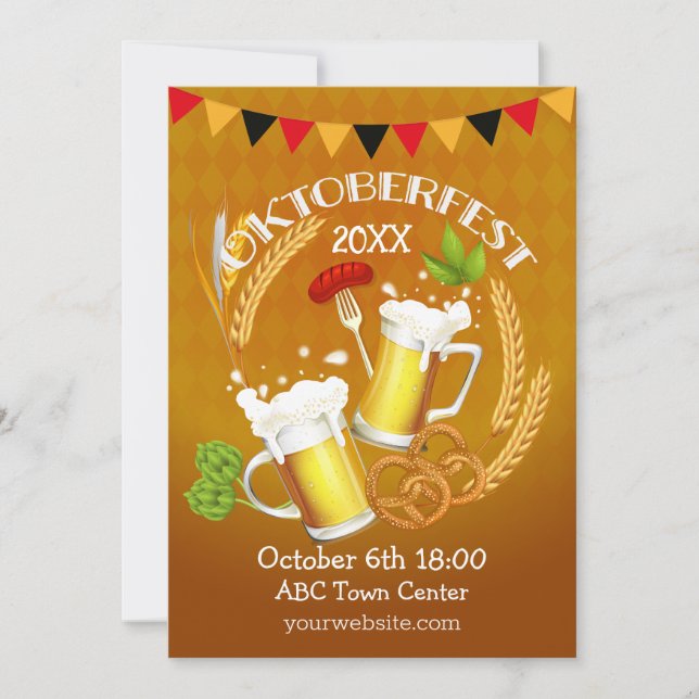 Convites Cerveja de Tostão Oktoberfest (Frente)