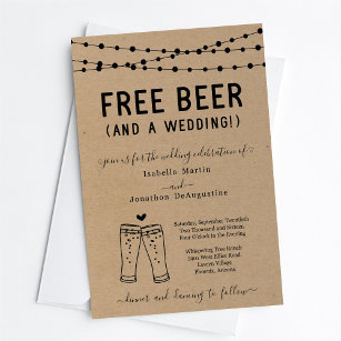 Convites Cerveja Livre Engraçada e Casamento