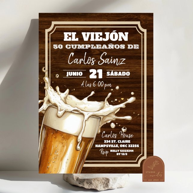 Convites Cerveja Mexicana Espanhola El Viejon Aniversário (Criador carregado)