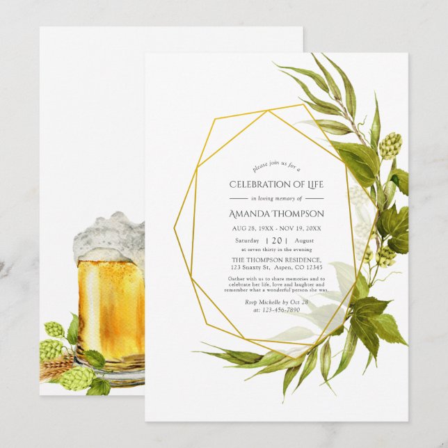 Convites Cerveja Willow Celebração Geométrica da Vida (Frente/Verso)