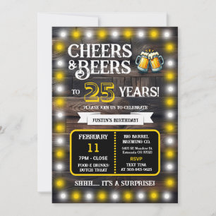 Convites Cervejaria Surpresa Aplausos e Cervejas por 25 Ano
