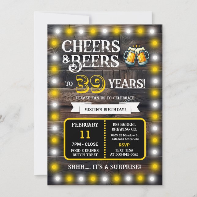 Convites Cervejaria Surprise comemora 39 anos com aplausos  (Frente)